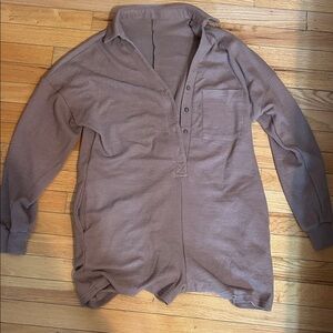 Brown Long-Sleeve Romper